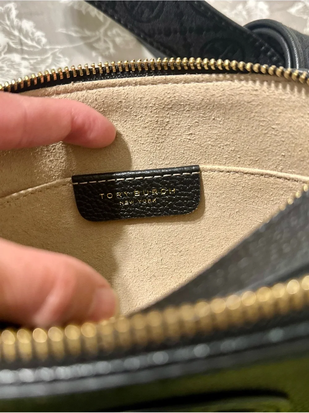 Tory Burch Black Pebbled Miller Leather Crossbody